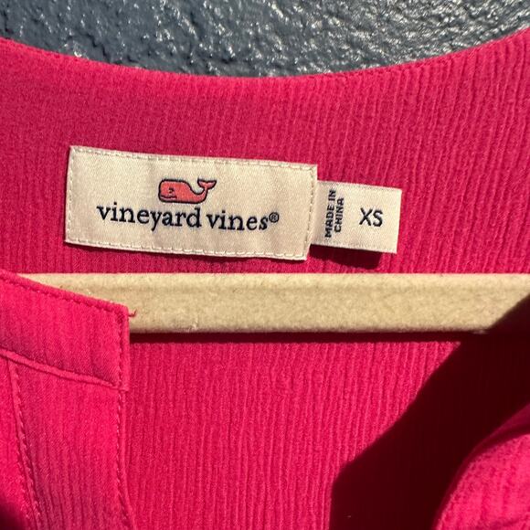 Vineyard Vines Size XSmall Hot Pink Blouse Pintuck details lined pretty feminine - Picture 6 of 9